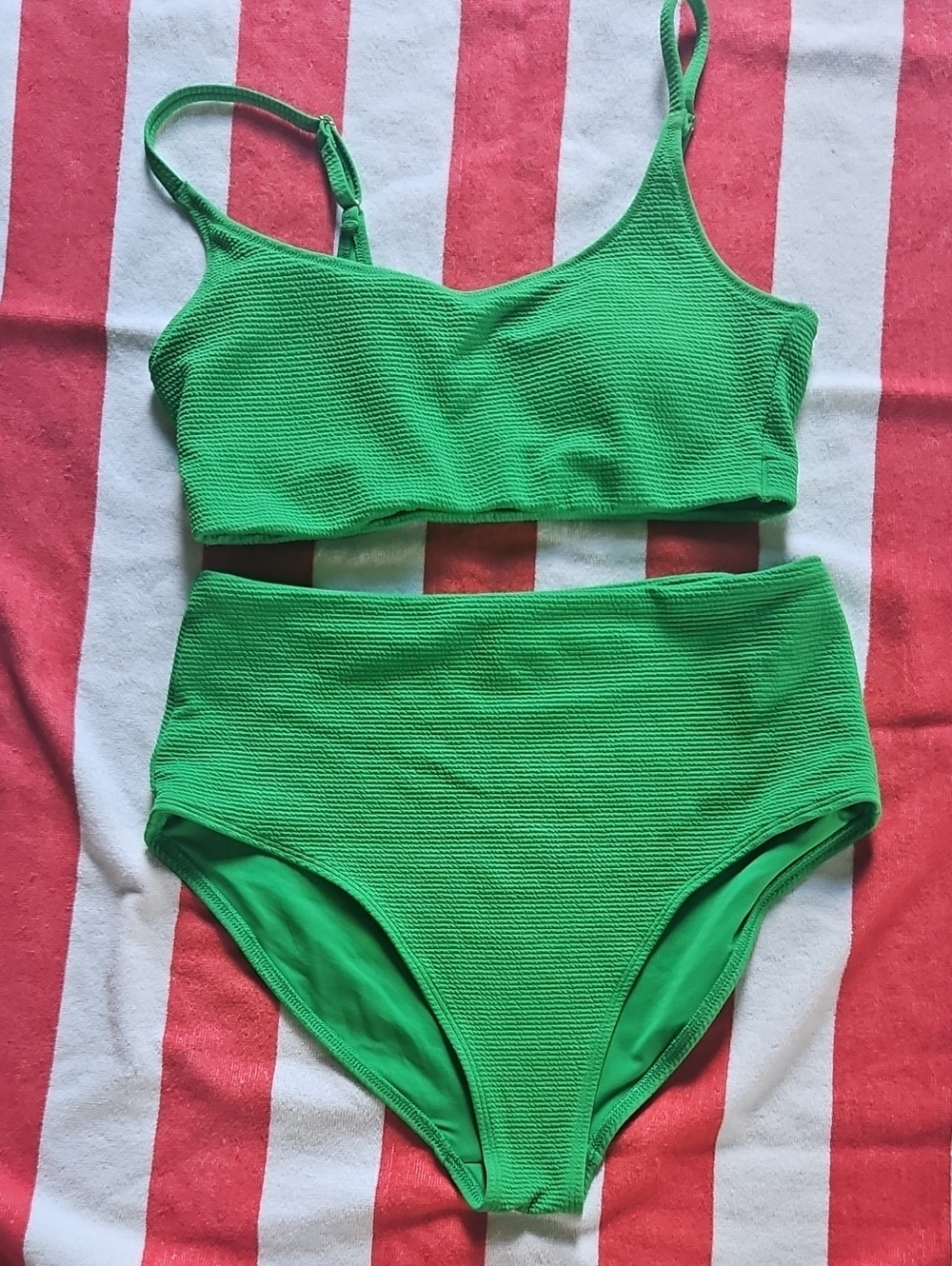 Old Navy Bright Green Ribbed Bikini
